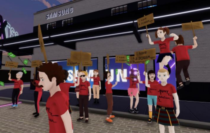 Protest in the Decentraland Metaverse